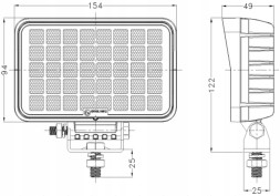TT Technology 4× Робоча фара 40 світлодіодів OSRAM 40W розсіяне світло прямокутна TT.13340