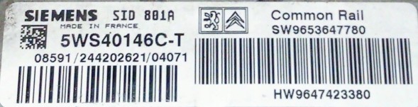 Groupe PSA 5WS40146C-T 9653647780 9647423380 CZYSTY przygotowany w SDK Блок керування 5WS40146C-T 9653647780 ЧИСТИЙ або КОПІЯ