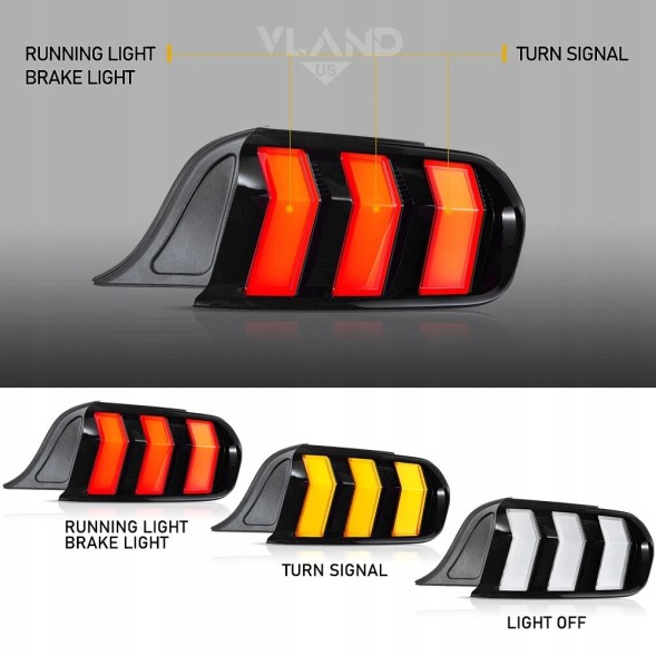 VLAND 32S291-1 mhm Лампи тиль ne kpl Full Led Динамічні діоди Ford Mustang VI 6 2015-2023 Lift