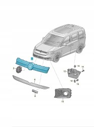 Volkswagen OE 2K7853651041 Решітка радіатора чорна ASO VW
