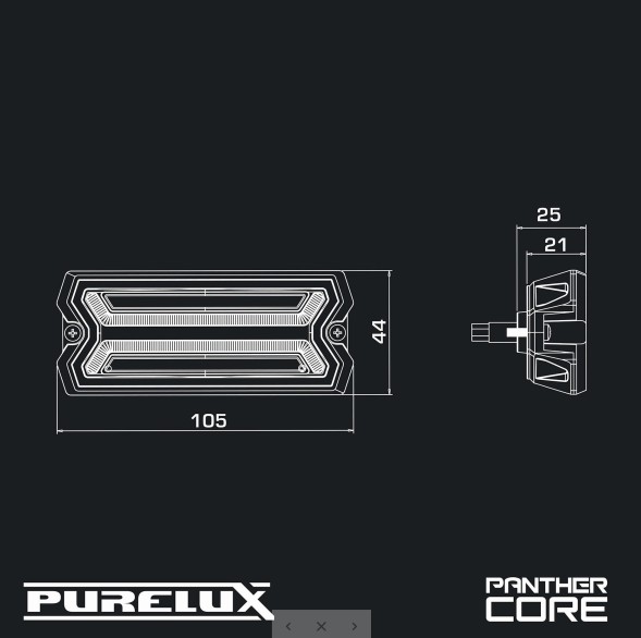 Lampy tył LED IP69 Purelux Panther Core-R - 12/24V / 24W / 105 mm HS20071-17355 Purelux Panther Core-R Задні LED ліхтарі Стоп Поворот Позиційні 12V 24V IP69