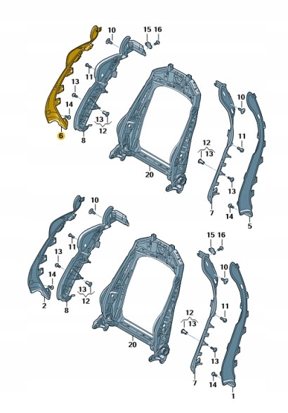 Audi OE 8W0881318E БОКОВЕ СИДІННЯ ПЕРЕДНЄ ПРАВЕ AUDI TT TTRS RS5