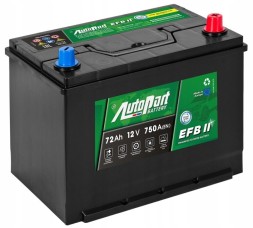 Автозапчастини 572-082 Акумуляторна батарея 12v 72ah 750a p+ азія efb start-stop autopart 572-082
