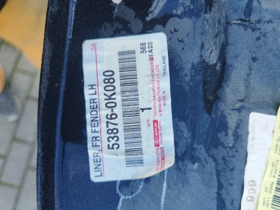 Toyota OE TOYOTA HILUX 2WD 2005 Колісна арка ЛІВА ОРИГІНАЛ 53876-0K010