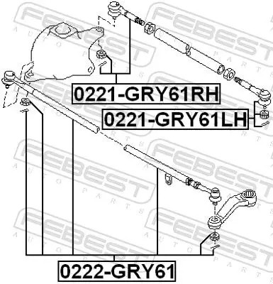 Febest 0222-GRY61 Ручка керма передня 0222-gry61 febest nissan