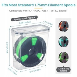 AD BRAKE B0GRZR5MD5 КОНТЕЙНЕРИ ДЛЯ 3D ФІЛАМЕНТУ НАБІР 6 ШТУК 4Л ЗІ ЗЩІЛЬНЕННЯМ ДЛЯ ПРИНТЕРА