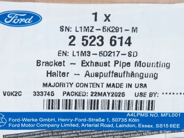 Ford OE L1M3-5D217-SD Вішалка ліва кінцевого глушника ford explorer 20-