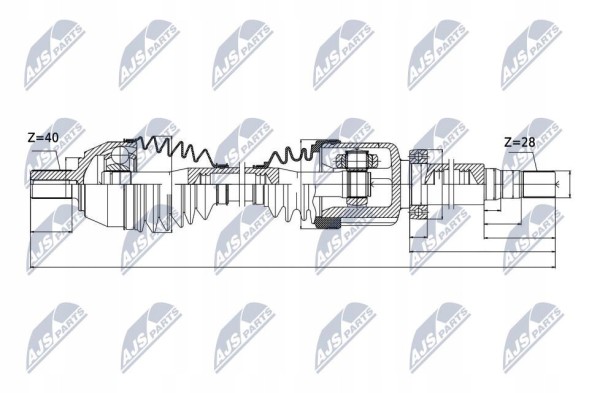 NTY NPW-VV-044 Nty npw-vv-044 привідна піввісь
