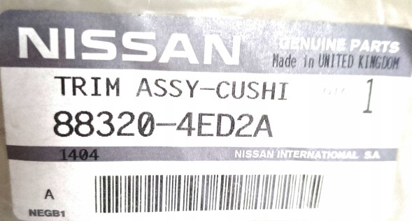 Nissan OE 883204ED2A Обшивка чохла сидіння задня NISSAN QASHQAI OE