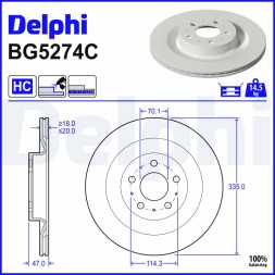 BG5274C DELPHI Диск гальмівний