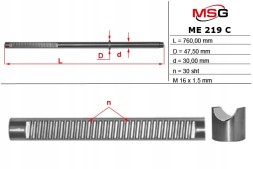 MSG ME219C Планка зубчаста рульової передачі Mercedes GL X164 06-12, ML W164 05-11
