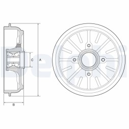 Delphi BFR576 Delphi bfr576 гальмівний барабан