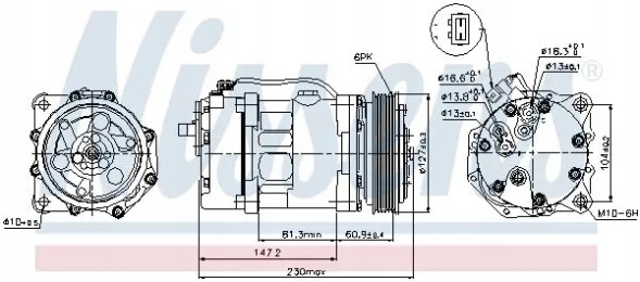 Nissens 89044 Компресор компресора кондиціонера 89044 nissens vw