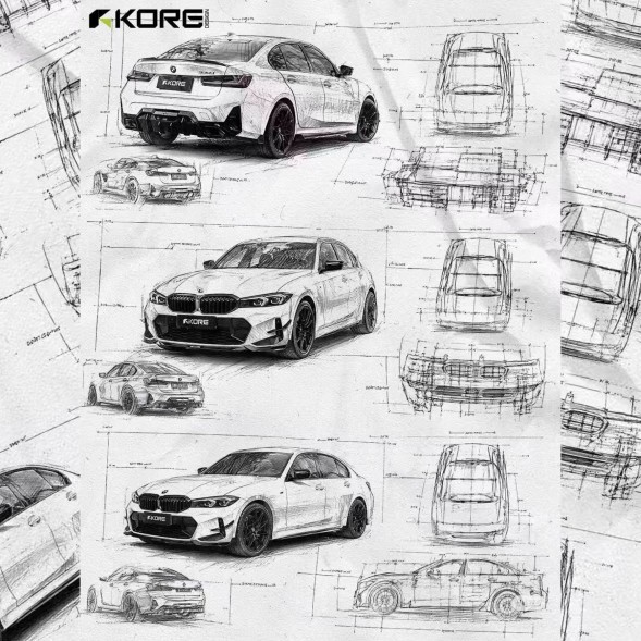 Китай KR0142201 Спліттер переднього бампера KORE для BMW 4 Серії G22 / G23 ABS Чорний Сапфір