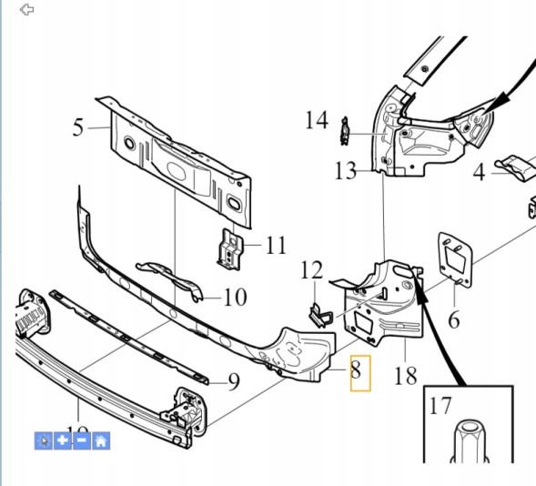 Volvo OE Поперечне заднє підсилення VOLVO XC40 31698225