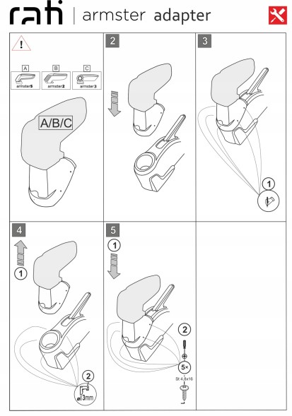Rati C06215A Підлокітник з адаптером для Toyota Aygo X, 2022- , ARM2-Black