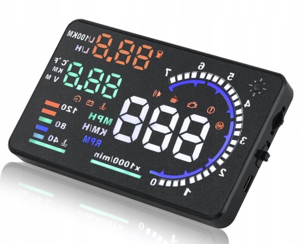 Philips ДИСПЛЕЙ ПРОЄКТОР LED LCD A8 HUD OBD2 5.5'' ГОДИННИК HEAD-UP DISPLAY