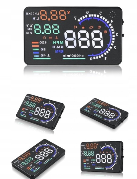 Philips ДИСПЛЕЙ ПРОЄКТОР LED LCD A8 HUD OBD2 5.5'' ГОДИННИК HEAD-UP DISPLAY