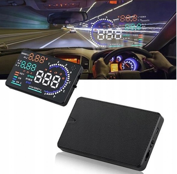 Philips ДИСПЛЕЙ ПРОЄКТОР LED LCD A8 HUD OBD2 5.5'' ГОДИННИК HEAD-UP DISPLAY