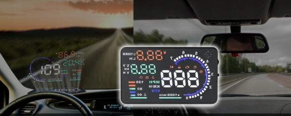 Philips ДИСПЛЕЙ ПРОЄКТОР LED LCD A8 HUD OBD2 5.5'' ГОДИННИК HEAD-UP DISPLAY