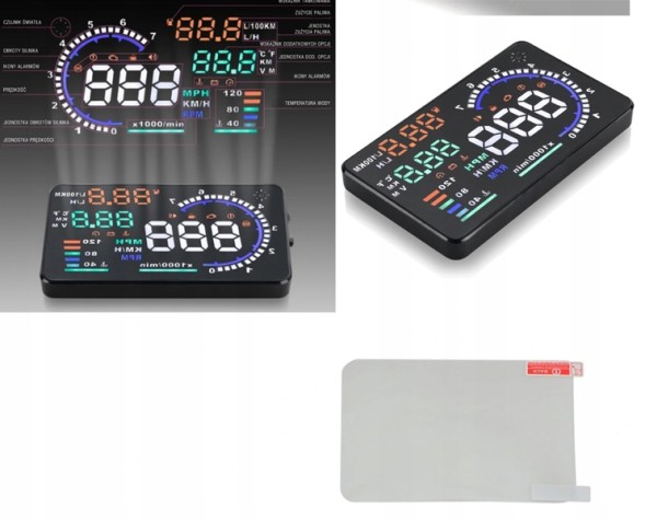 Philips ДИСПЛЕЙ ПРОЄКТОР LED LCD A8 HUD OBD2 5.5'' ГОДИННИК HEAD-UP DISPLAY