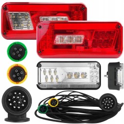 Tirpartner TR0030-1001/2/7M13 Комплект світлодіодних задніх ламп для причепа + проводка 7м 13 шт причіп