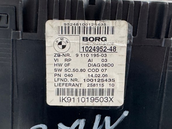 BMW OE СЧІТЧИК СПІДОМЕТРА ПРИЛАДОВА ПАНЕЛЬ BMW S.1 E81 E87 IK911019503X 95248100125435