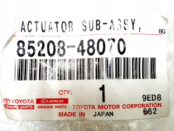 Lexus OE 8520848070 Омивач ліхтаря бампера лівого ФОРСУНКА LEXUS RX 2012+ OE