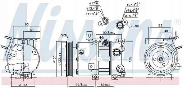 Nissens 890573 Компресор компресора кондиціонера 890573 nissens