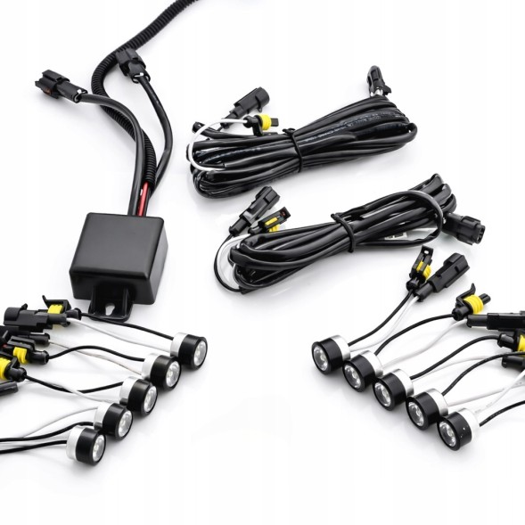 CHINA Autoled24 Światła Do Jazdy Dziennej LED Oczka Automat E8 RL00 RETRIFY L2 DRL 01v1 Світлодіодні денні їздові люверси 2х5 круглі mini e8 rl00 retrify drl