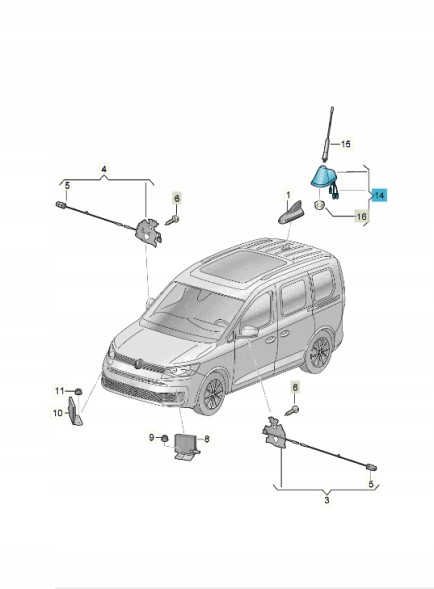 Volkswagen OE 7E0035849 антена-вус АСО VW