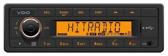 VDO Автомагнітола 24 В, MP3, RDS, Bluetooth, USB, AUX-IN, Модель VDOTRW323UBOR