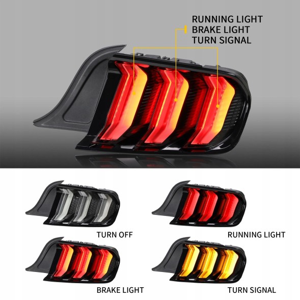 VLAND 32S1910 mhm Задні LED ліхтарі Vland з покажчиками повороту для Ford Mustang VI 2015-2023