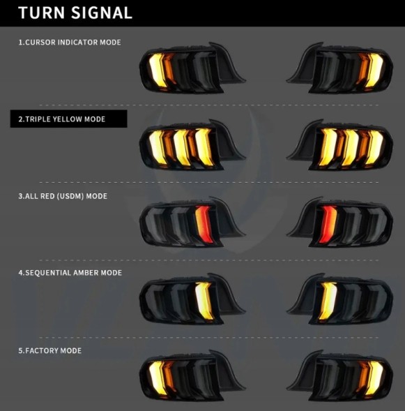 VLAND 32S1910 mhm Задні LED ліхтарі Vland з покажчиками повороту для Ford Mustang VI 2015-2023