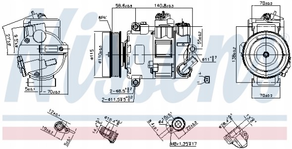 Nissens 890633 Компресор кондиціонера nissens 890633 890633