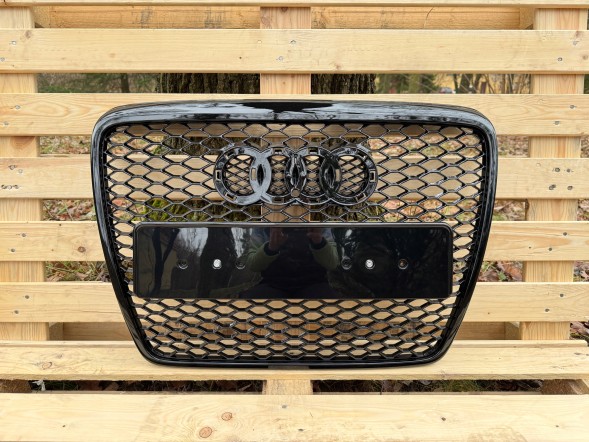 Pulse A6-RS101 Решітка радіатора Audi A6 C6 2004-2011 Чорний глянець Стиль RS6