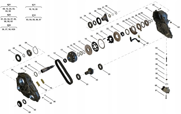 BMW OE MG01341 ПЛАСТИКОВІ ДЕТАЛІ РЕДУКТОР ATC45L BMW X4 F26