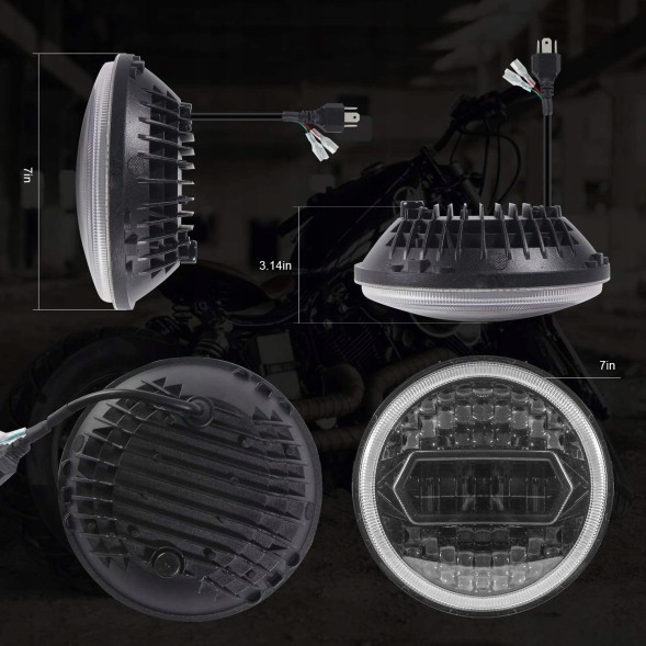Китай 7'' REFLEKTOR LAMPA LED PRZEDNIA MOTOCYKL 300W x 2 Фари світлодіодної лампи wrangler 300W х 2