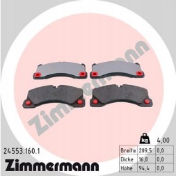 Zimmermann 24553.160.1 Гальмівні колодки передні porsche cayenne 4