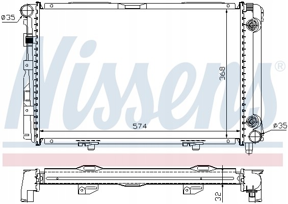 Nissens 62670A Охолоджувач води двигуна для mercedes w201 190 mgz