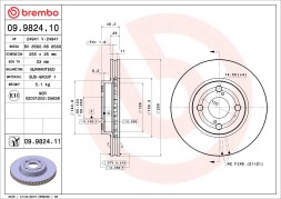 09 9824 10 BREMBO Диск гальмівний