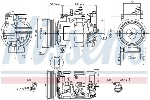 Nissens 89415 Компресор компресора кондиціонера 89415 nissens