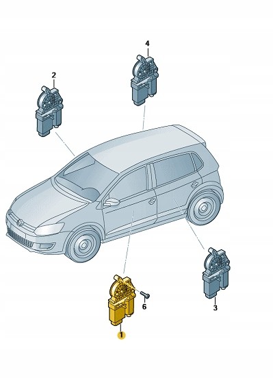 VOLKSWAGEN OE МОТОРЧИК СКЛОПІДІЙМАЧА POLO 2010-2012 4-ДВЕРНИЙ 6R0959801DJZ02