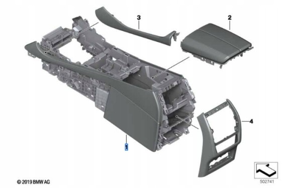 BMW OE Центральна консоль (тартуфо) BMW X5 G05 F95 X6 G06 F96 X7 G07 - 51167998182