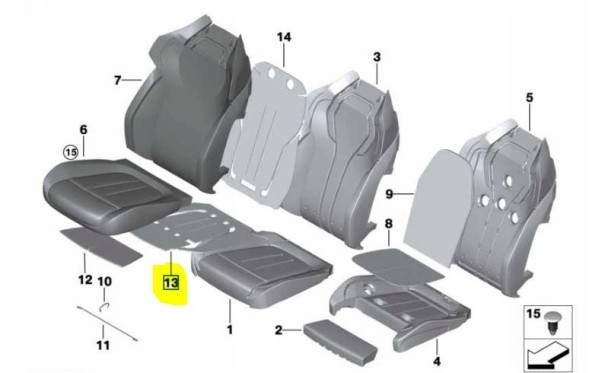 BMW OE 8068247 Килимок з підігрівом, підігрів сидінь BMW M5 F90