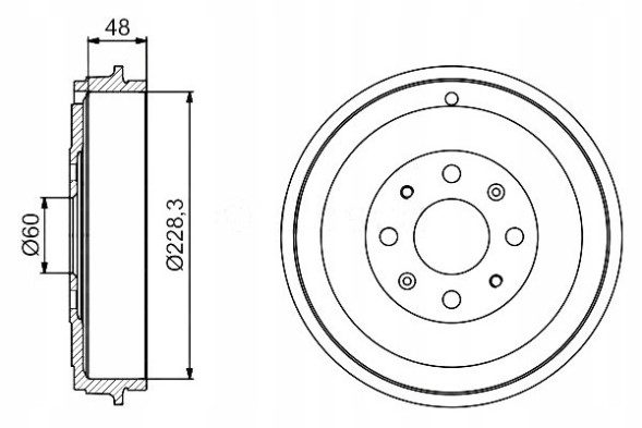 Bosch BOS0 986 477 208/RS1 Комплект гальмівних барабанів bosch 568000 55704058 5