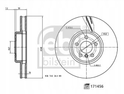 Febi bilstein 171456 Гальмівний диск bmw x3 g01 xdrive 20 d mild-hybrid 04.20- передній правий
