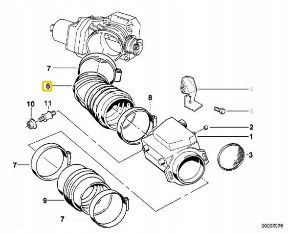 BMW OE 13711718624 BMW E32 M70 750i Оригінальний гумовий витратомір