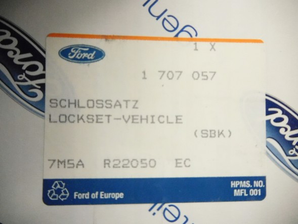 Ford OE Замки та вимикач запалювання з ключами FORD C-MAX 1707057