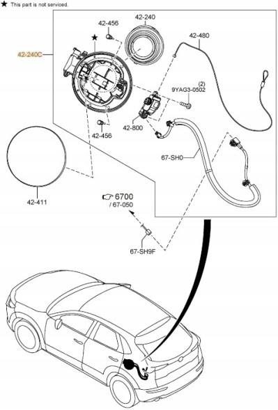 Mazda OE DGH942420F КОРПУС КЛЮЧКА ПАЛИВНОГО БАЛКУ MAZDA CX-30 DM ОРИГ.